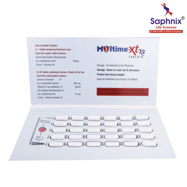 Combikit of Ibandronic Acid Tablet & Calcium Carbonate, Vitamin D3, Zinc Tablets